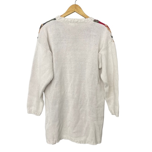 Vintage Bold Floral Embroidered Grandma core  Crew-Neck Knit Women's XL tall - Picture 4 of 4